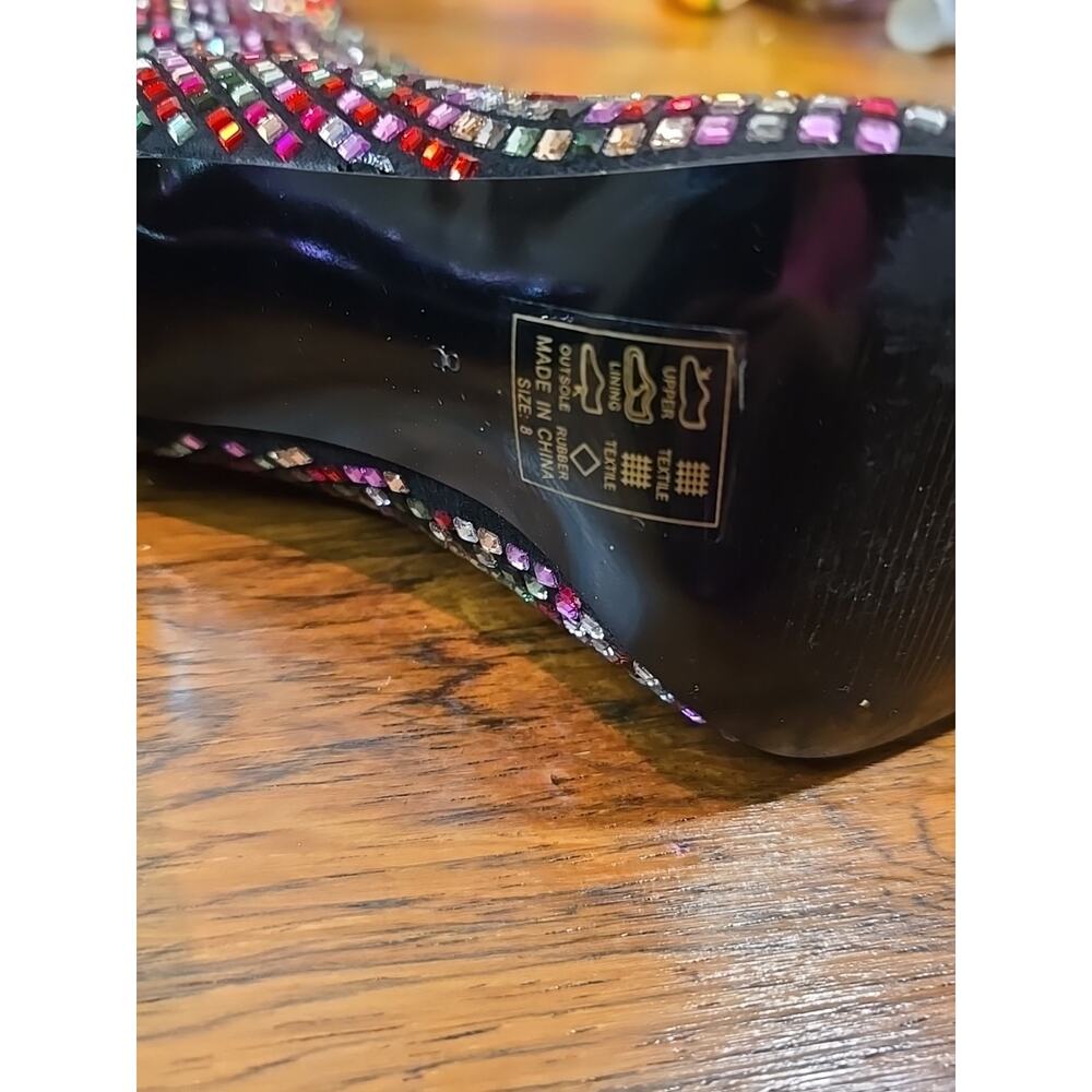 Azalea Wang Izzy-Multi Rhinestone Stiletto Heel Boot Women's Size 8 - Picture 9 of 16